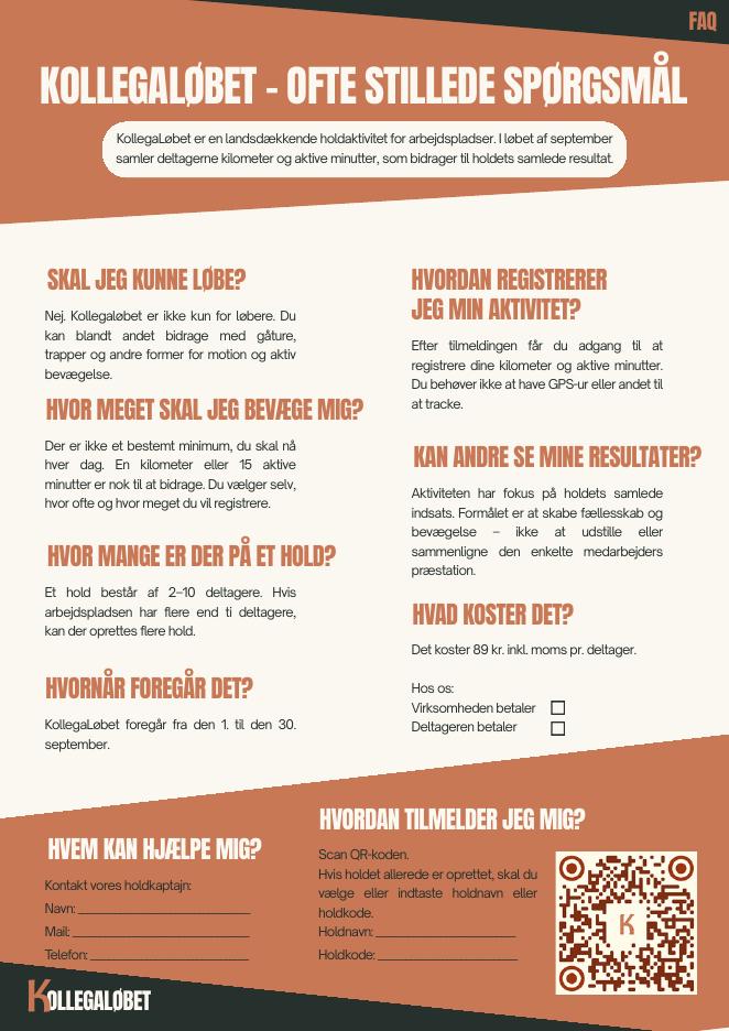 Eksempel fra kaptajnpakken: FAQ-plakat